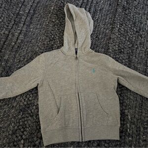 Girls Polo Ralph Lauren Size 4T Hoodie Grey Horse Logo Long Sleeve